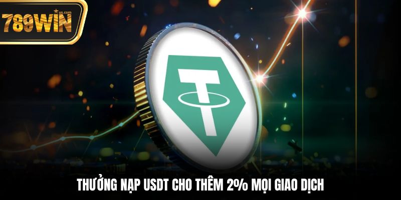 Thưởng Nạp USDT 789win - Nhận Quà Cực Chất Mỗi Tuần 3 Thưởng nạp USDT cho thêm 2% mọi giao dịch